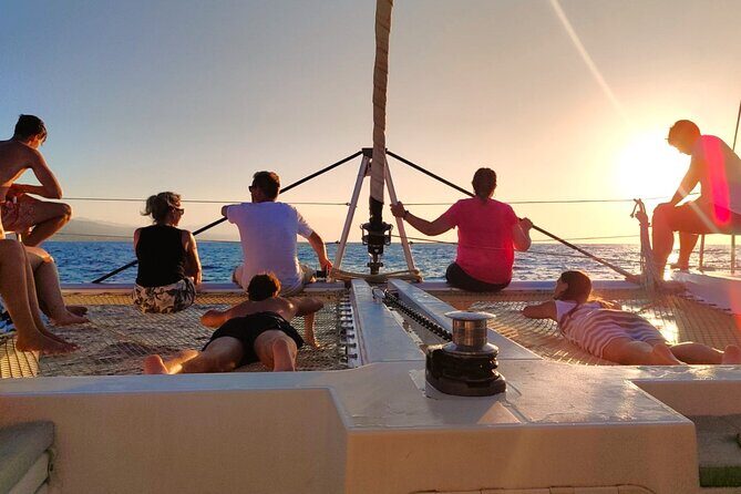 Ayia Napa: Sunset Catamaran Cruise with Lunch & Open Bar - Blue Lagoon water time: snorkeling, SUP, and that pink flamingo float