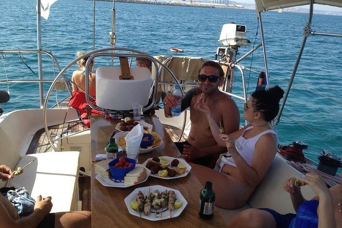 Private cruise with a sailing yacht Koursaros - Food and drinks onboard: fruit platter, snacks, and alcohol basics