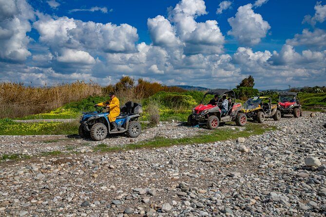 Self drive Buggy Safari at Aphrodite's Rock in Paphos - Rolling Toward Mandria Beach: Agricultural Tracks and Airport Edges